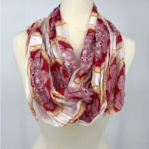 DoTerra Infinity Scarf Essential Oil Diffusing Lava Beads Mandala Red White